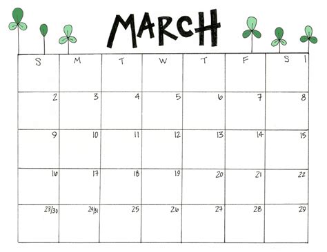 Printable March 2014 Calendar